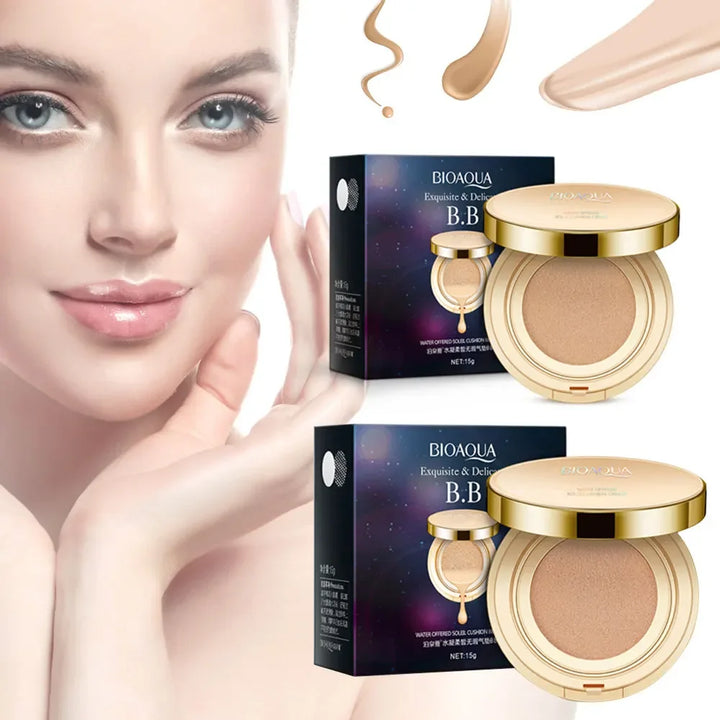 BIOAQUA  Waterproof Matte Air Cushion Poreless BB＆CC Cream High Coverage Oil-control Soft Face Makeup Foundation Base Cosmetics