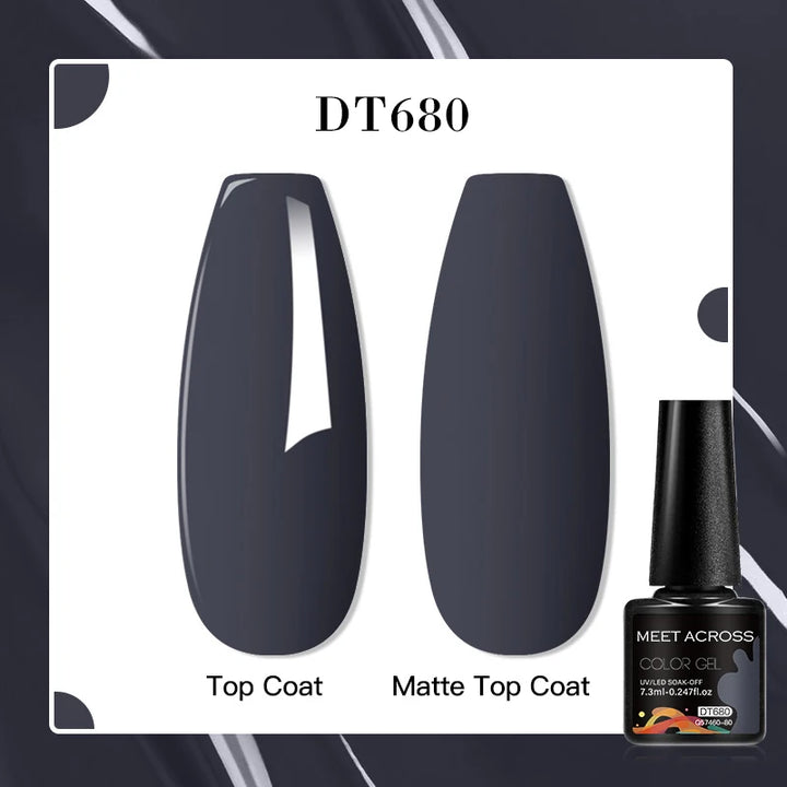 MEET ACROSS 7ml Porcelain White Cat Eye Gel Polish Holographic Glitter Magnetic Galactic Effect Gel Nail Polish Soak Off UV Gel