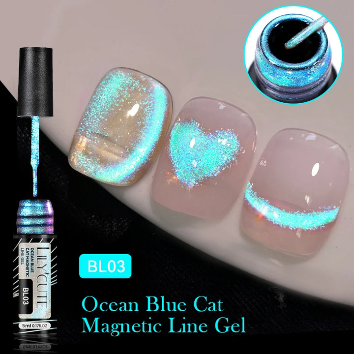 LILYCUTE 7ml 9D Cat Magnetic Gel Nail Polish Iridescent Magnet Semi Permanent Soak Off UV LED Manicure For Nail Art Gel Varnish
