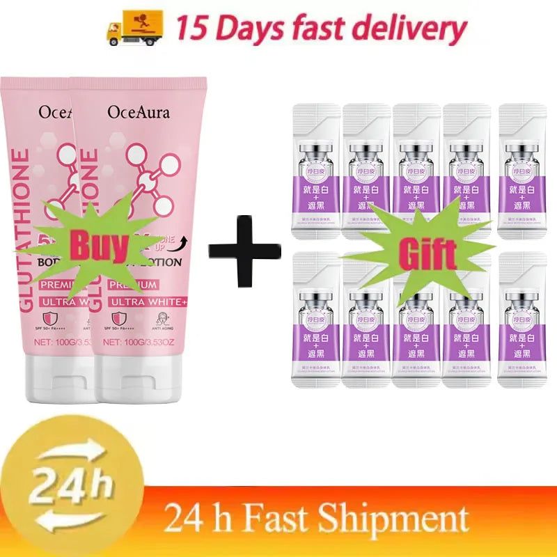 Glutathione Niacinamide Body Lotion Skin Brightening Hydrate Revitalize Even Skin Tone Whitening Face Bleaching Lightening Care