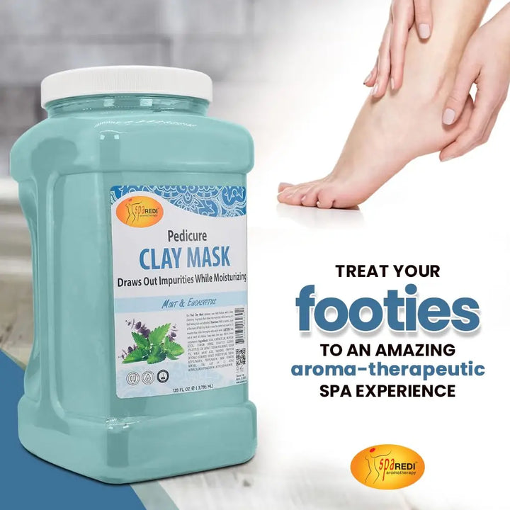 Clay Mask with Mint and Eucalyptus, 128 Oz - Deep Cleansing for Feet and Body, Pore Purifying, Detoxifying, Hydrating