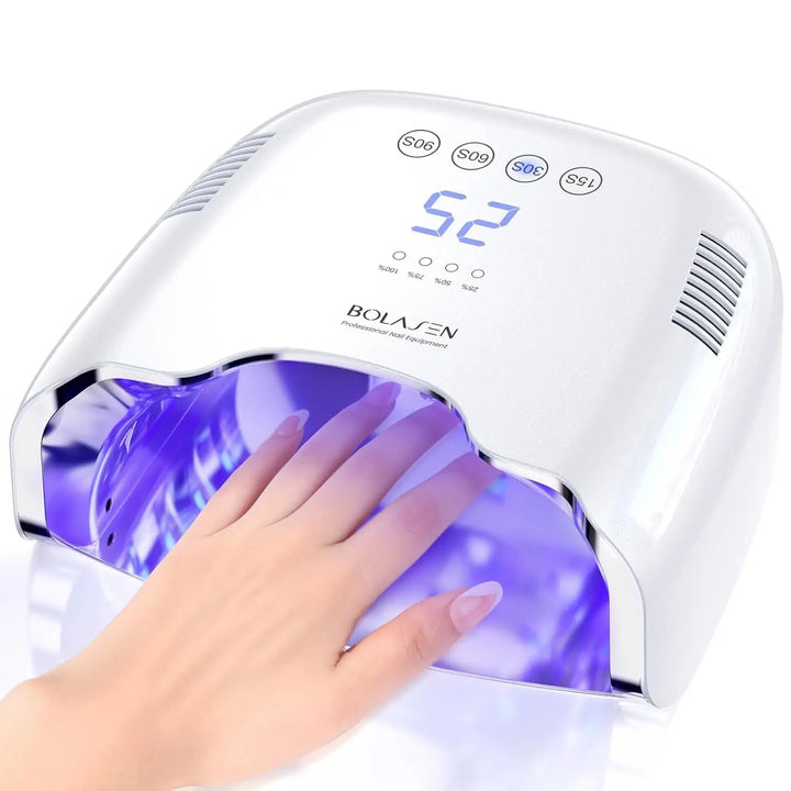 Cordless Rechargeable UV Nail Lamp with Metallic Reflector, 54W Portable LED Dryer for Gel Nails, Fast Curing Salon Light
