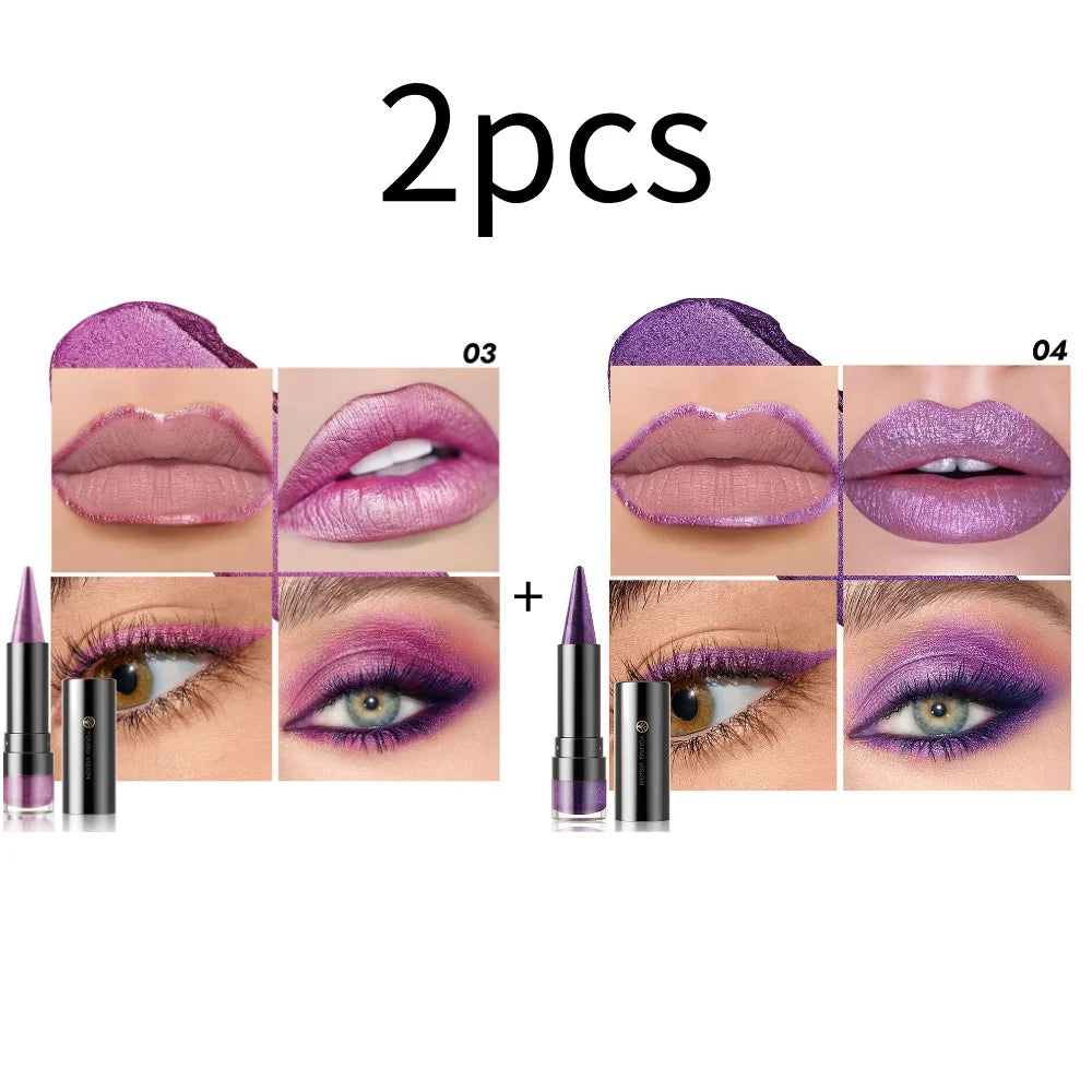 YOUNG VISION 6 Color Matte Pearl Shimmer Dual-Effect Lipstick Waterproof, Non-Transfer Lipstick Cosmetics