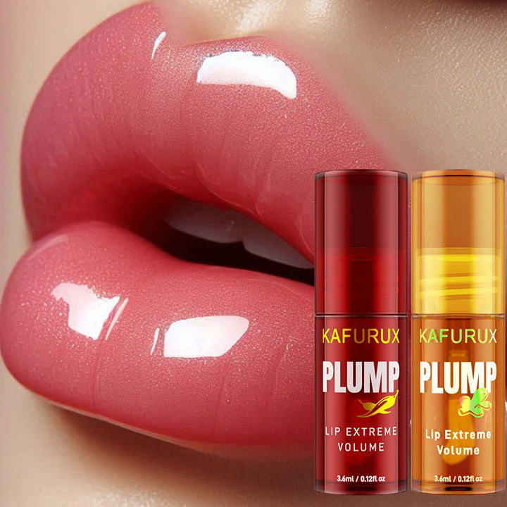 2PC Lip Plump Long Lasting Lip Oil Moisturizing Lip Gloss Serum Instant Volumising Essence Oil Repair Lip Fine Lines Increase El