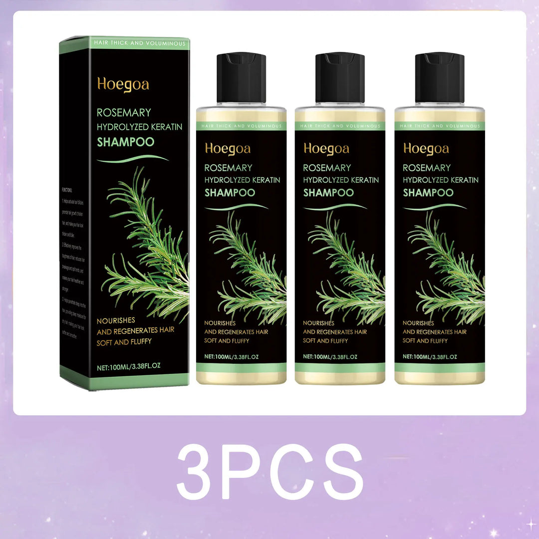 Organic Rosemary Hair Growth Shampoo Thickening Hydrolyzed Keratin Dry Frizzy Damaged Repair Moisturizing Scalp Cleaning Shampoo
