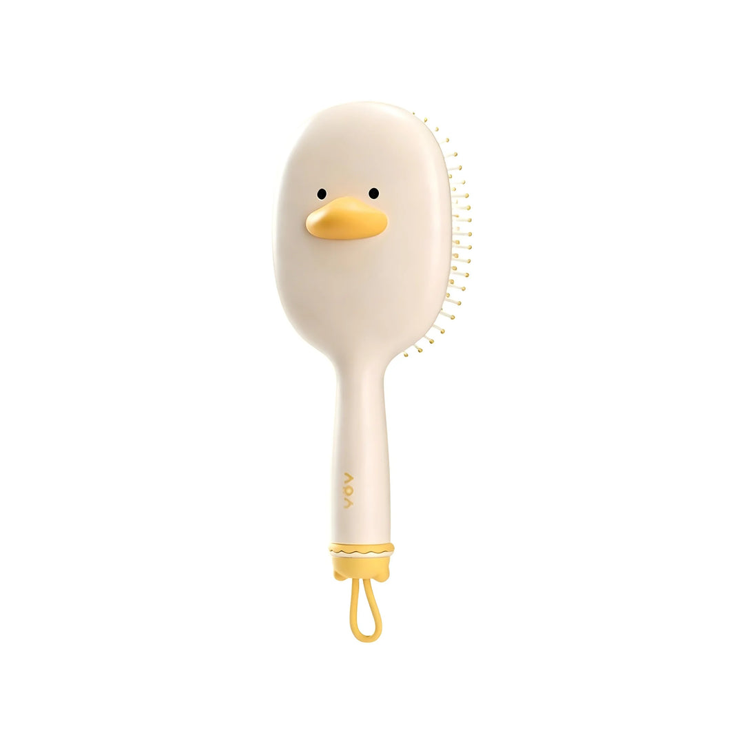 Cute Air Cushion Hair Brush with Built-in Cleaning Brush, Detangling Paddle Brush with Scalp Massage Tips for Women Long Hair