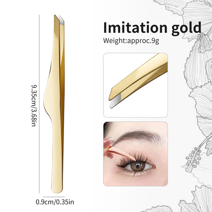 Stainless Steel Eyebrow Tweezers Curved Eyebrow Eyelash Clippers Angled Tweezers False Eyelash Tools Remove Ingrown Small Hairs