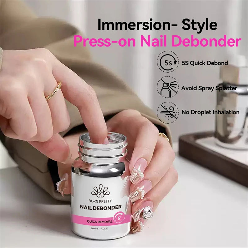 BORN PRETTY 2/3PCS 80ml Nail Debonder Glue Remover Solid Nail Tips Gel USB Hand Light Set for Fake Nail Tips Manicure Nail Tools