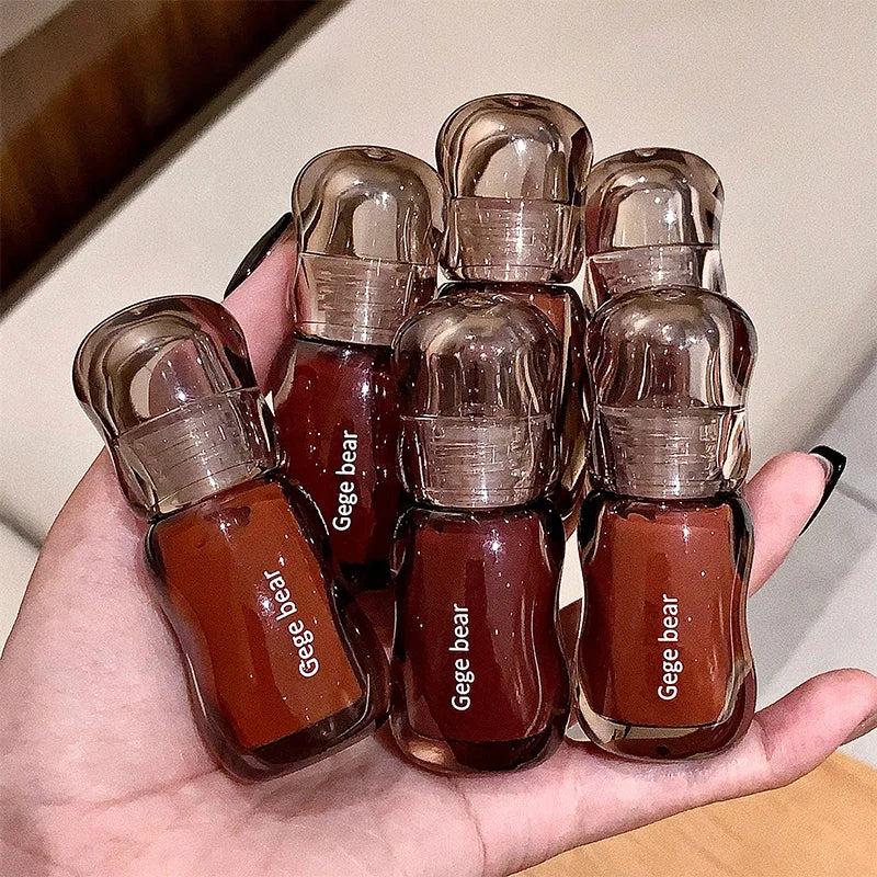 Gege Bear Crystal Gloss Lip Tint — Autumn/Winter Hydrating Formula, Mirror-Gloss Finish, Youthful Plumping Effect