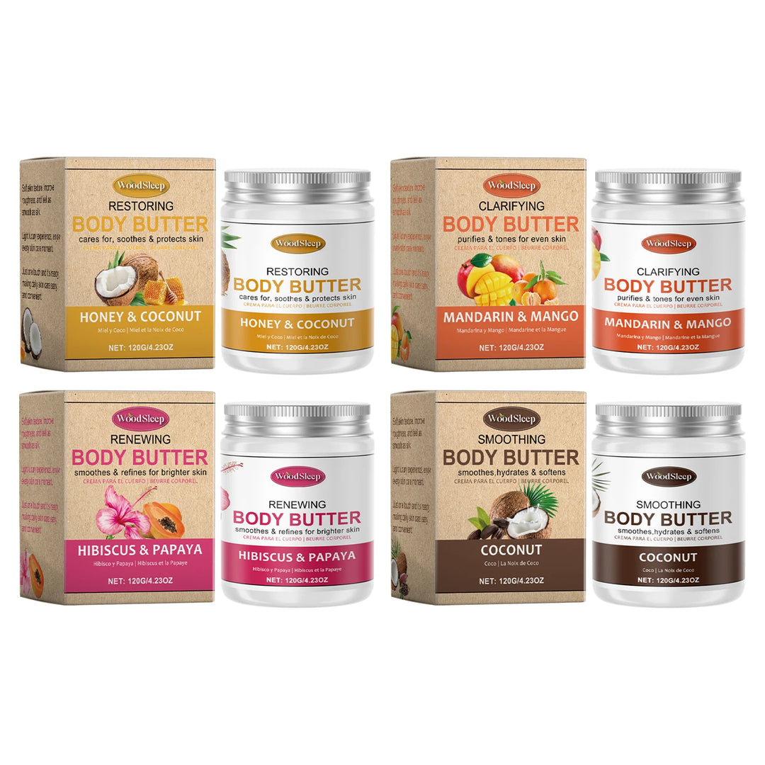 Woodsleep Coconut Body Butter Cream Long Lasting Smooth Skin Firming Anti Crack Honey Mango Papaya Moisturizing Body Cream 120g