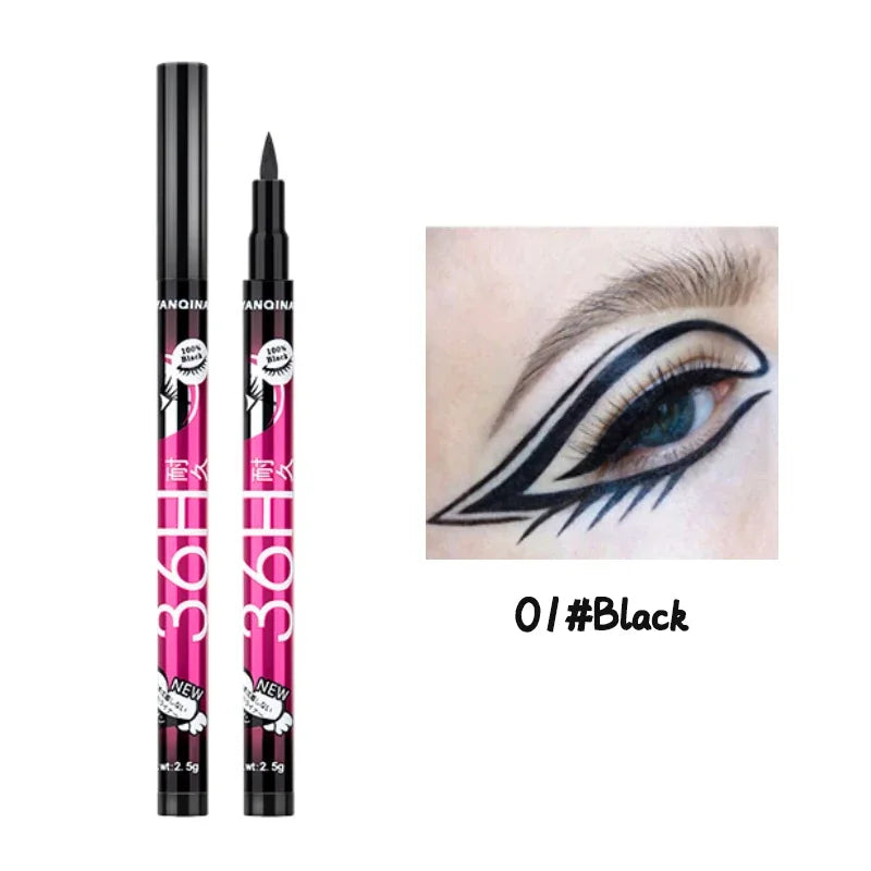 36H Black Quick-drying Eyeliner Waterproof Liquid Eye Liner Pen Long Lasting Smooth Pencil Not Blooming Eyes Makeup Cosmetics