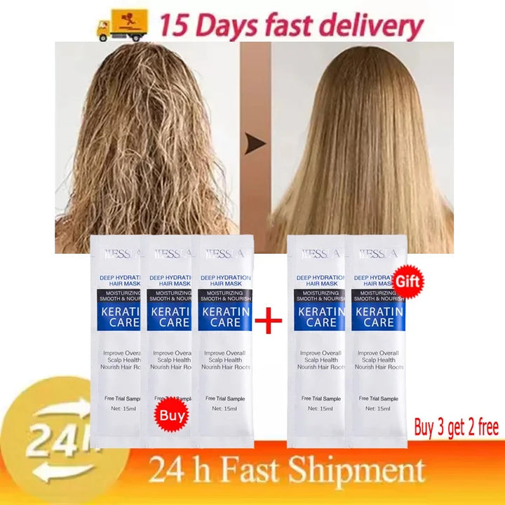 Magical Keratin Hair Mask 5 Seconds Repair Damaged Frizzy Hair Soft Smooth Shiny Nutrition Deep Moisturize Nourishing Hair Care