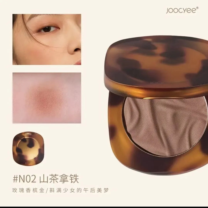 Joocyee Amber Matte Shimmer Powder Blusher Shell Highlights And Brightens Waterproof Contour Bronzers palette