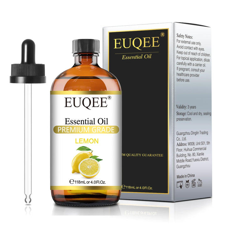 EUQEE 118ML Lavender Jasmine Eucalyptus Vanilla Peppermint Essential Oils with Glass Dropper For Humidifier Candle Making