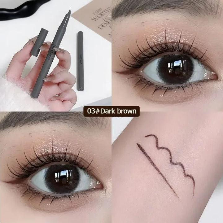 Ultra-fine Matte Liquid Eyeliner Pencil Waterproof Quick Drying Black Brown Lying Silkworm Lower Eyelash Eye Makeup Eyeliner 1pc