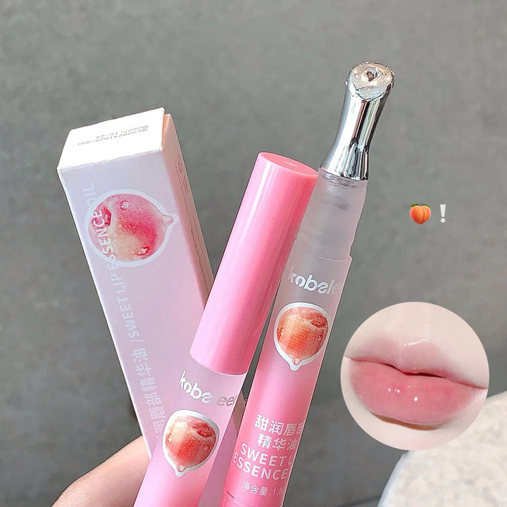 Peach Lip Oil Hydrating Mirror Lip Gloss Moisturizing Non-sticky Lip Tint Lips Plumper Autumn and Winter Lips Care Serum Primer