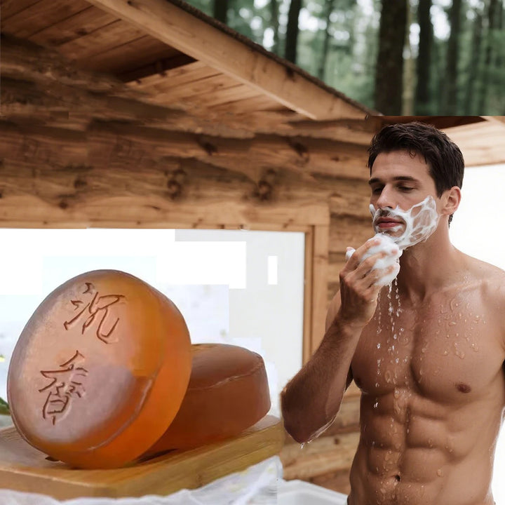 100g Agarwood Essential Oil Soap, Natural Agarwood /Sandalwood Soap Moisturizing Cleansing Bath Soap, Refreshing And Oil Control