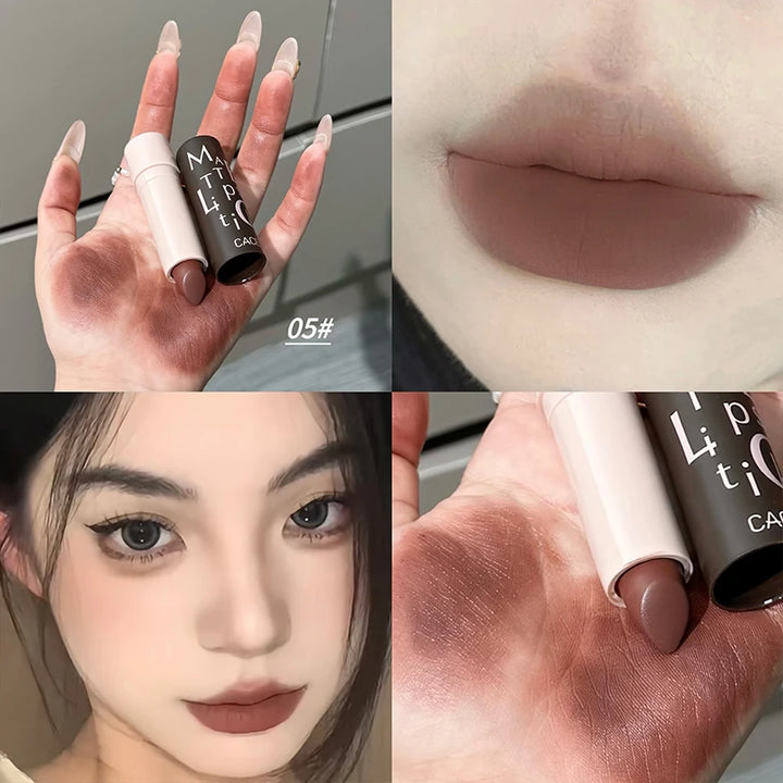 Vintage Party Velvet Matte Lipstick Rose Cream Silky Finish Long-Lasting Waterproof Full Coverage Nude Lip Tint Balm Make Up