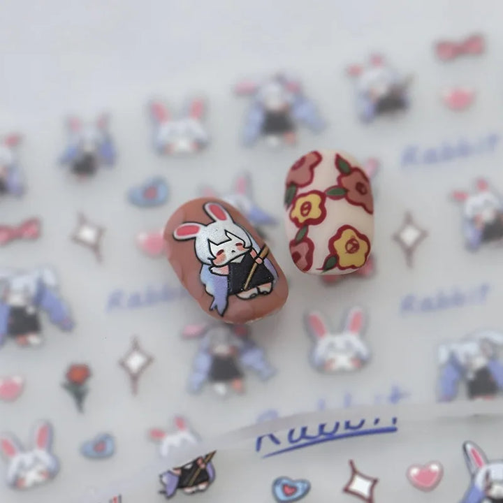Disney Princess Cartoon 5D Nail Stickers Nail Art Decoration Frozen Snow White Nail Art Stickers Nail Supplies
