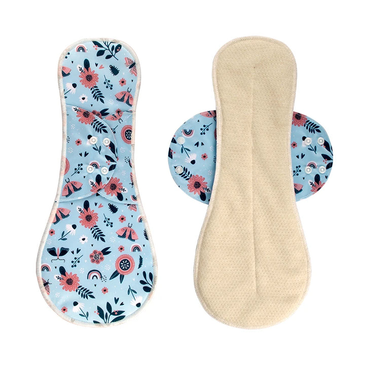 2Pcs Washable Menstrual Pad Panty Liner Reusable Cloth Sanitary pad Hygienic and Soft Cotton Mesh Menstrual Accessories