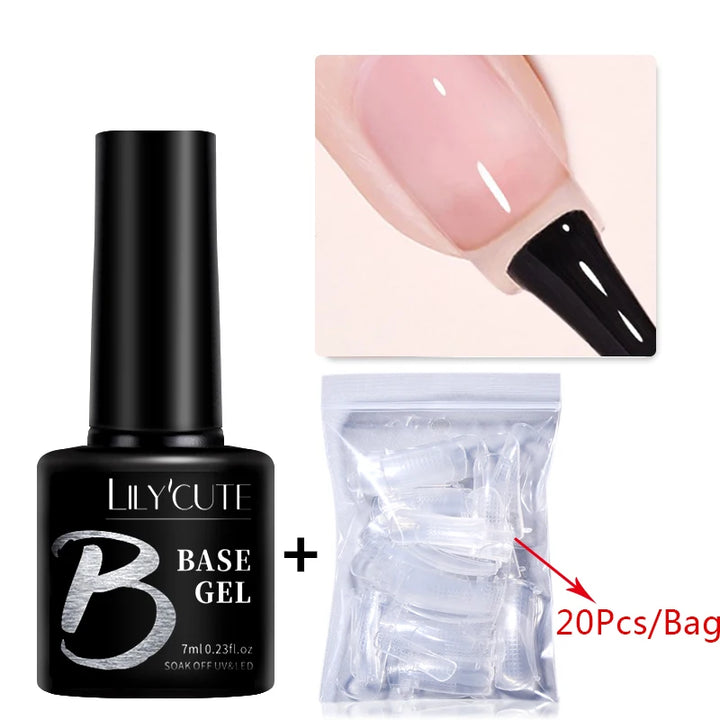 LILYCUTE 15ML Quick Extension Gel Nail Polish Nude Milk White Color Finger Prolong Acrylic Crystal Construction Hard Gel Varnish