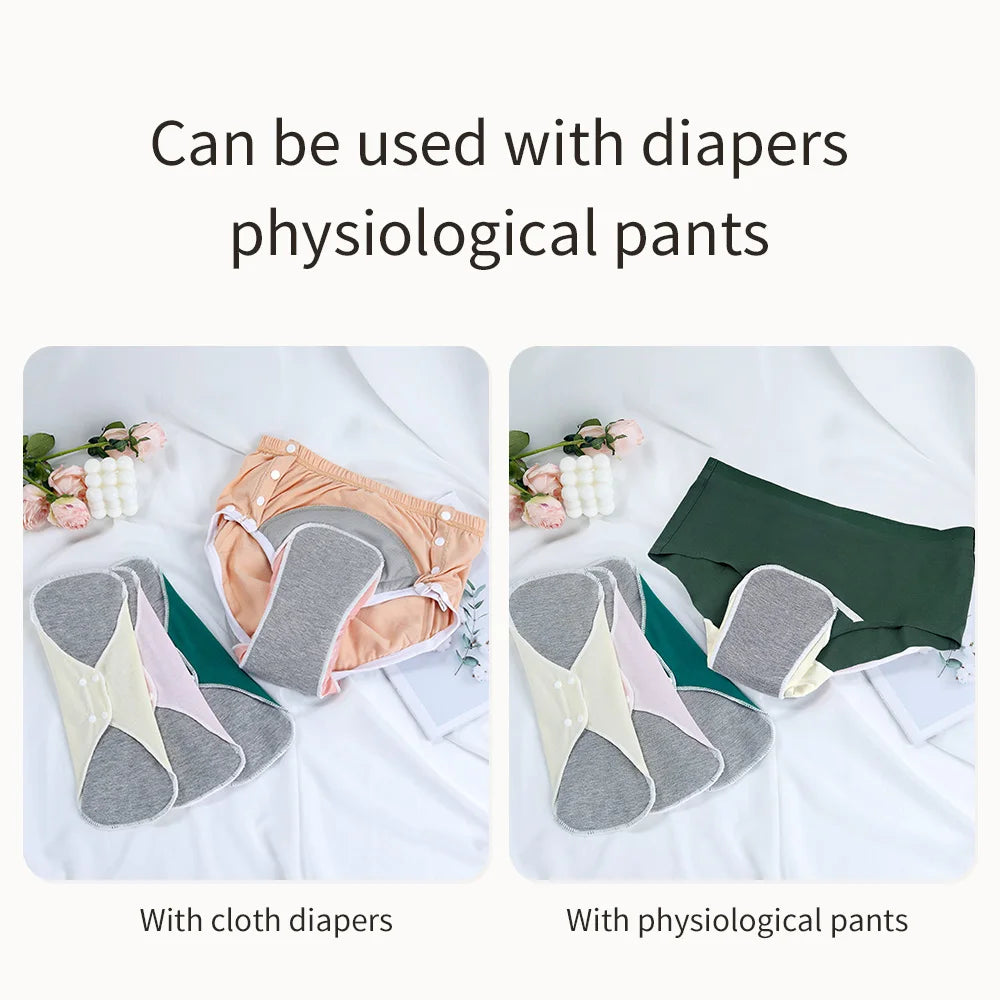BIAI Large Graphe Sanitary Pads Reusable Menstrual Pads Washable Nursing Pad with Button Waterprooof Sanitary Napkin for Lady