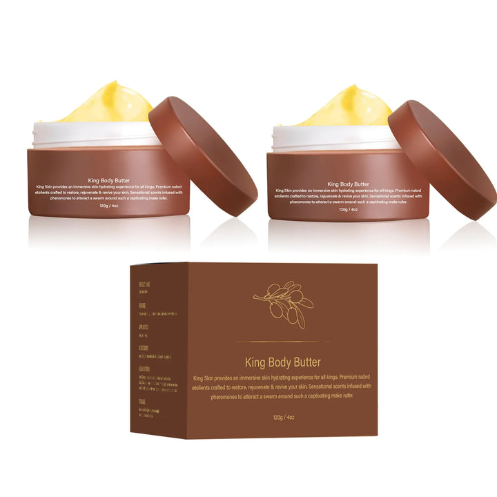 King Body Butter 120g with Shea Butter & Jojoba Oil - 24H Intensive Moisturizing Cream for All Skin Types, Deep Nourishment