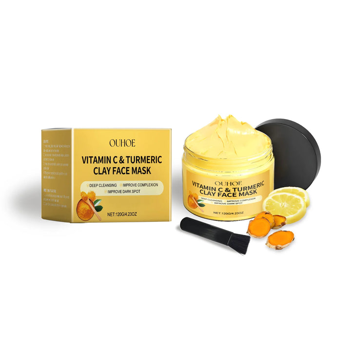 1/3/5PCS Turmeric VitaminC Clay Mask Deep Cleansing Facial Improves Dark Spots Hydrating Skin Care Tightens Skin Evens Skin Tone