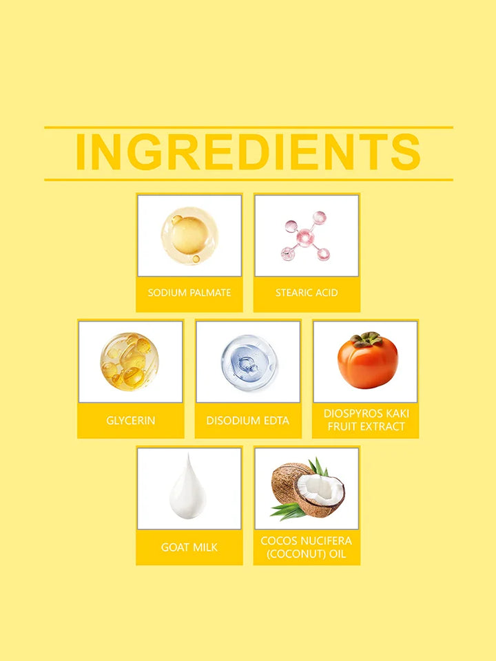 OceAura Persimmon & Goat Milk Nourishing Body Soap - Gentle Hydration, Deep Cleansing & Skin Revitalization