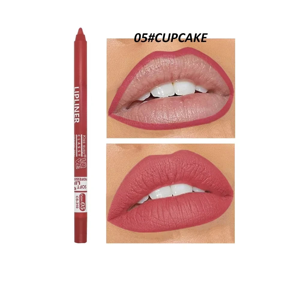 20 Color Matte Lipliner Pencil Waterproof Natural Red Brown Pro Lip Liner Makeup Lips Contour High pigment Lipstick Cosemetic