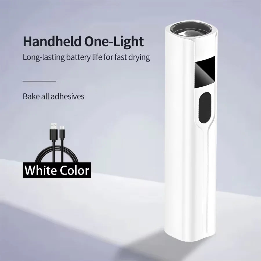 Rechargeable Mini UV LED Nail Lamp with Smart Display Portable Fast-Drying Nail Dryer Stand for Manicure Removable Desk UV Light