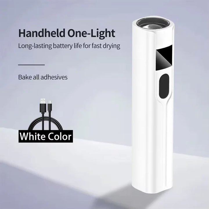 Rechargeable Mini UV LED Nail Lamp with Smart Display Portable Fast-Drying Nail Dryer Stand for Manicure Removable Desk UV Light