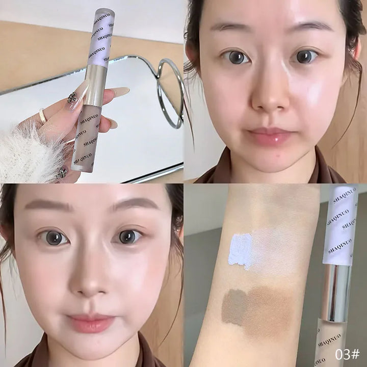Double-head Nose Shading Contouring Brighten Stick Liquid Natural Waterproofing Grayish-brown Tone Face Contour Brighten Makeup