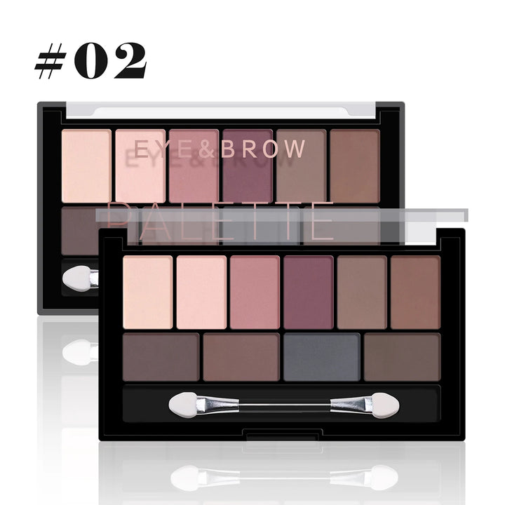 Ten color eyeshadow palette pearlescent matte fine shimmer earth tones beginner daily nude eyeshadow palette makeup