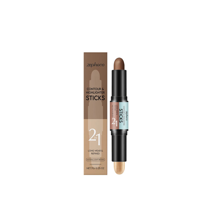 Contour Stick Dual Ended Stick Highlighter Easy Blend Travel Friendly Long Lasting Natural Finish Oil Lightweight Coverage