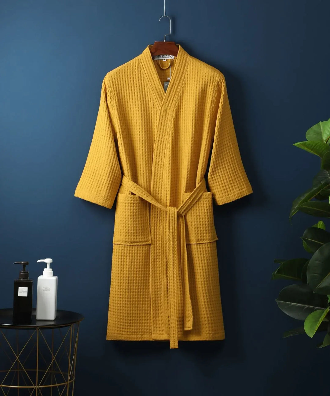 Cotton Terry Robe for Spring and Summer Thin Morning Robe Long Sleeve Waffle Bathrobe Hotel Beauty Bath Towel for Couples