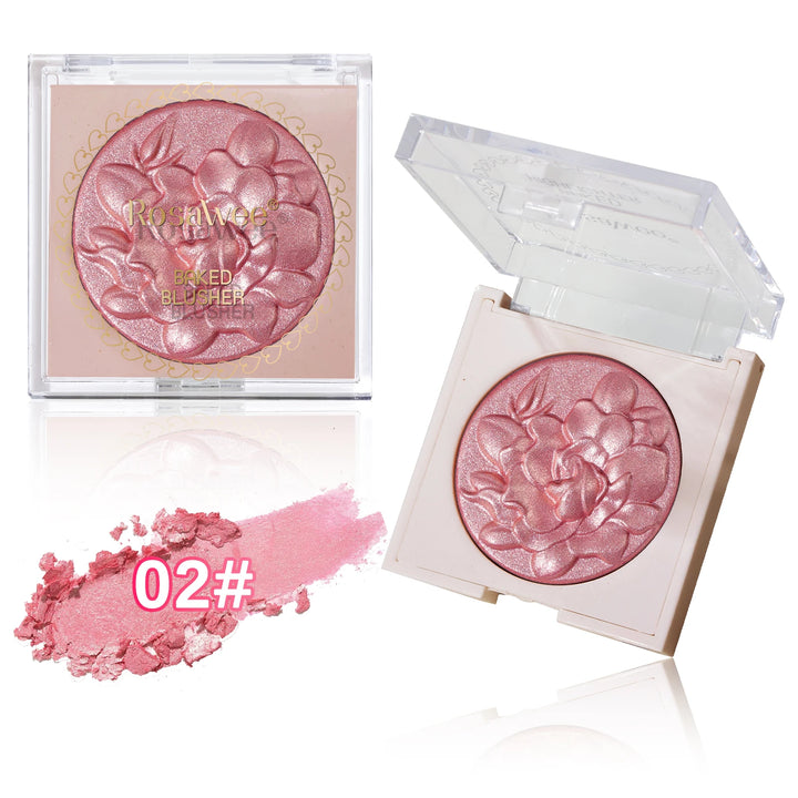 Pearlescent Shimmer Blush Powder, Single-color Blush, Fine Powder, Improves Skin Tone, Blush Without Flying Powder