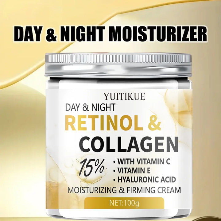 YUITIKUE 15% Retinol Collagen Cream 100g - Lift Firm Moisturize with Vit C/E Hyaluronic Acid