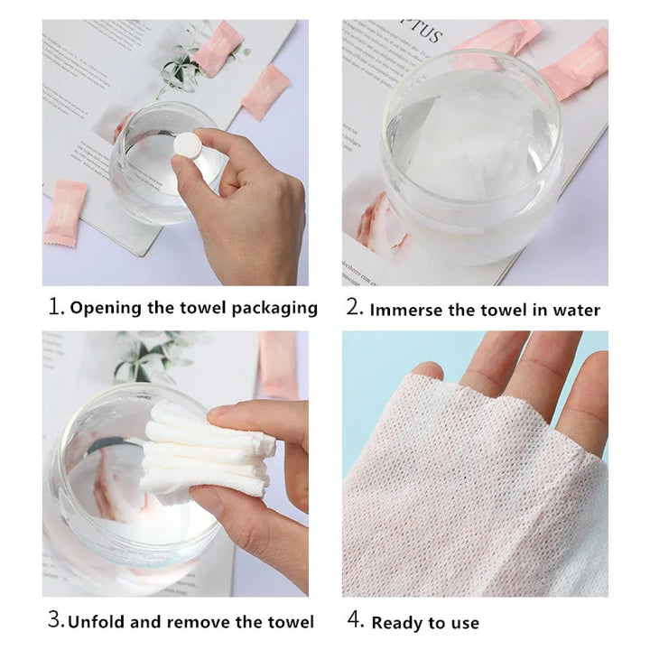 20/50PCS Mini Compressed Towel Disposable Capsules Towels Magic Face Care Tablet Outdoor Travel Cloth Wipes Paper Tissue