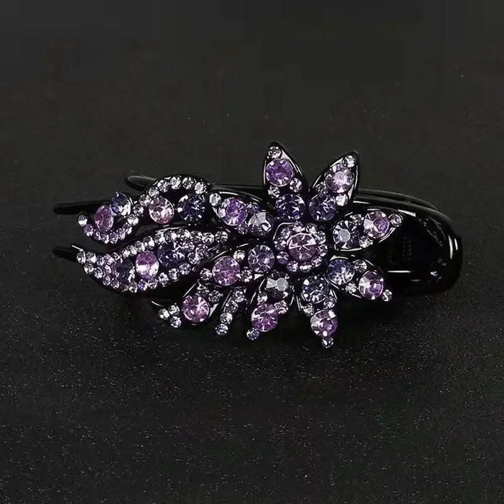 Shiny Rhinestone Hairpin Flower Leaf Duckbill Hair Claws Retro Hair Clips Accessories For Women Shinning Ponytail Headwear