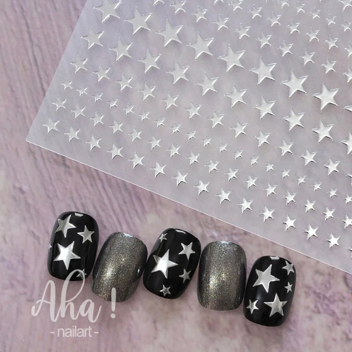 3D Nail Art Stickers  Translucence Moon/Star/Cloud Ultra-thin Nail Decals 3d Self-Adhesive White Cloud Moon Star Kawaii Sliders