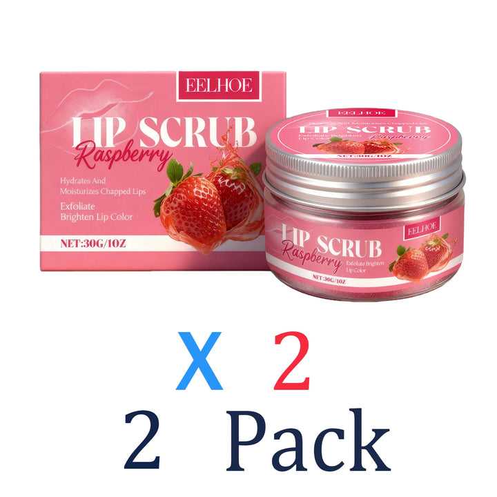Lip Scrub Exfoliator 30g Moisturizing & Repairing, Natural Plumping Gloss Contains Strawberry Extract Winter Skincare Gift Set
