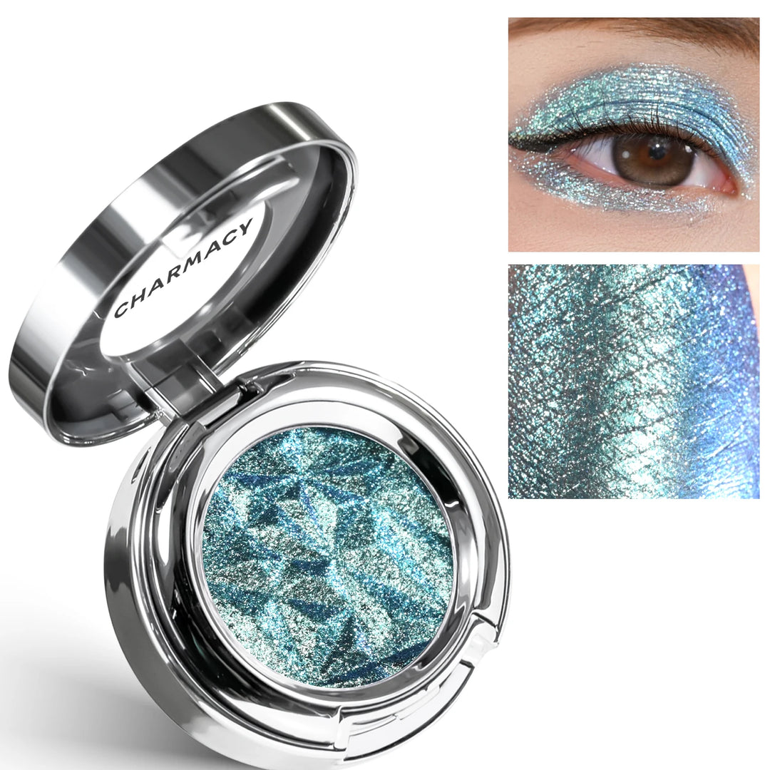 CHARMACY Chameleon Glitter Eyeshadow Color Shift High Pigment Single Eyeshadow Smooth Blendable Formula Eyeshadow for Party
