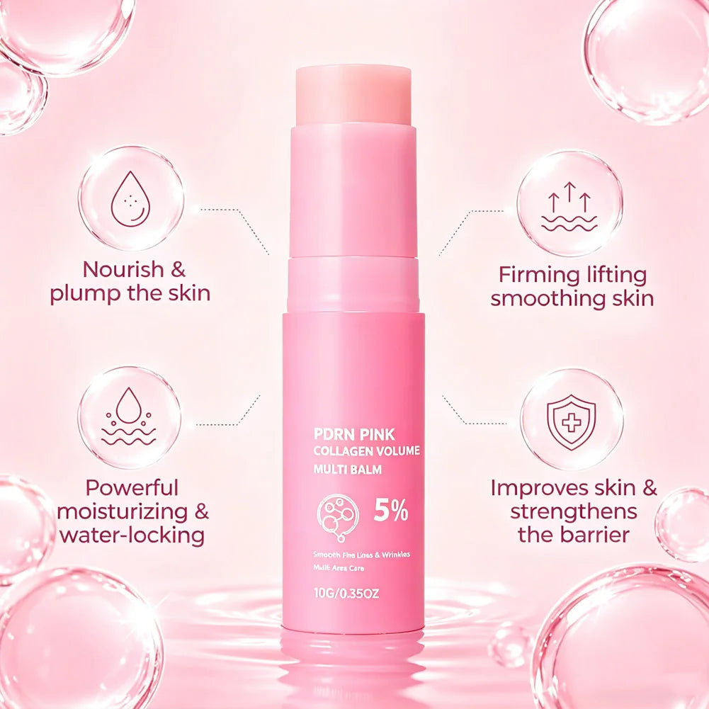 PDRN Collagen Colume Bounce Multi Balm For Face Neck Lip Moisturizing Stick Moisture Under Eye Brightener Glow Korea Skin Care