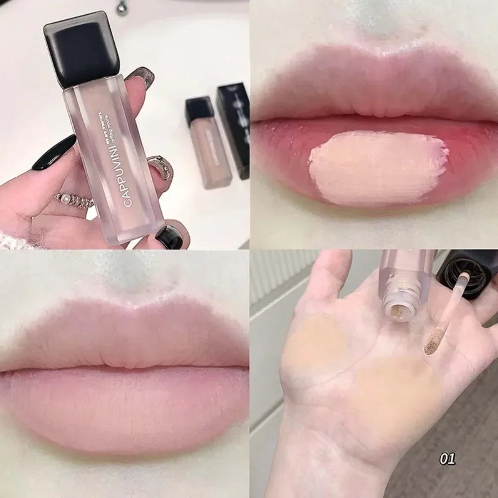 Punk Black Gothic Lip Gloss Matte Dark Brown Lipstick Nude Lip Tint Waterproof Velvet Liquid Lipstick Lip Satin Korean Cosmetics