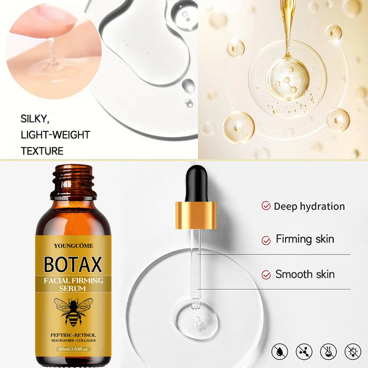 Bee Venom Facial Serum Face Essence Wrinkle Reduction Skin Tightening Natural Collagen Booster Hyaluronic Acid Essence 40/60ml