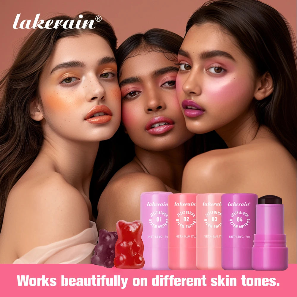 Original Cooling Water Jelly Blush Stick Blush Tinted Cosmetics Tint Stick Watercolor Multi-Use Matte Blush Makeup For Women