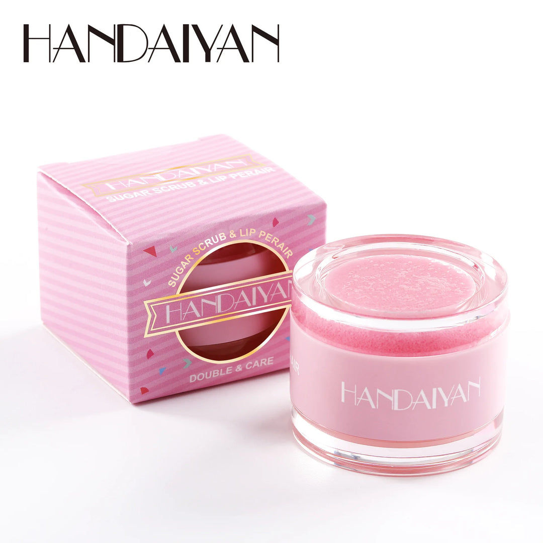 HANDAIYAN 2in1 Lip Scrub Balm Exfoliator Moisturizer Repair Mask Sugar Care Double Effected Hydrating Treatment