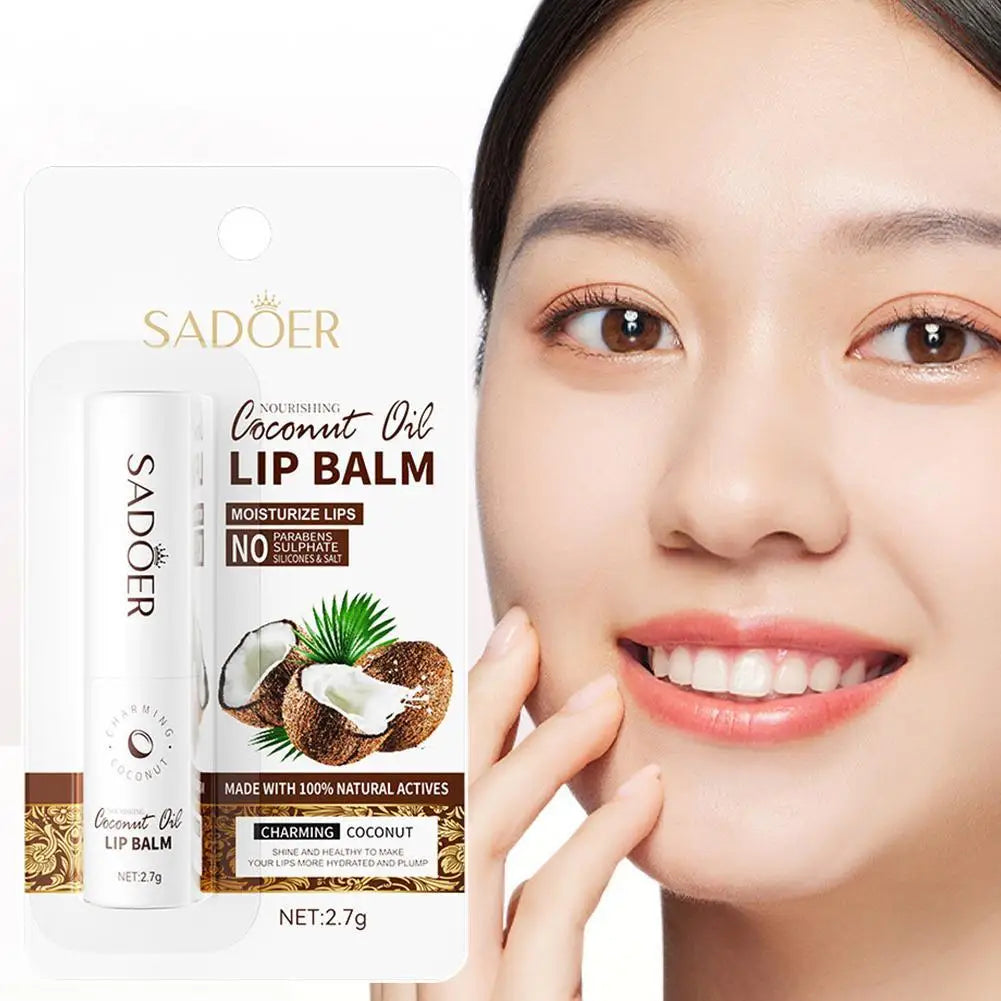  SADOER 5PCS Nourishing Hydrating And Moisturizing Preventing Cracking Daily Care Lip Balm Coconut Lip Balm Care Cosmetics