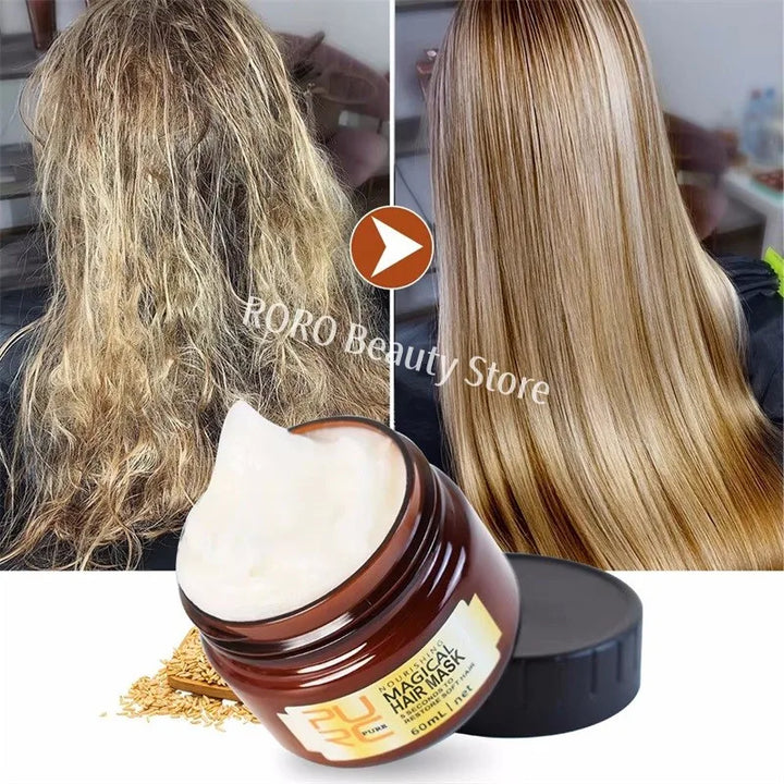 120ml Keratine Magical Hair Mask Protein Straighten Repair Dry Frizzy Damaged Cream Pro Soft Smooth Shiny Deep Moisturizing Care